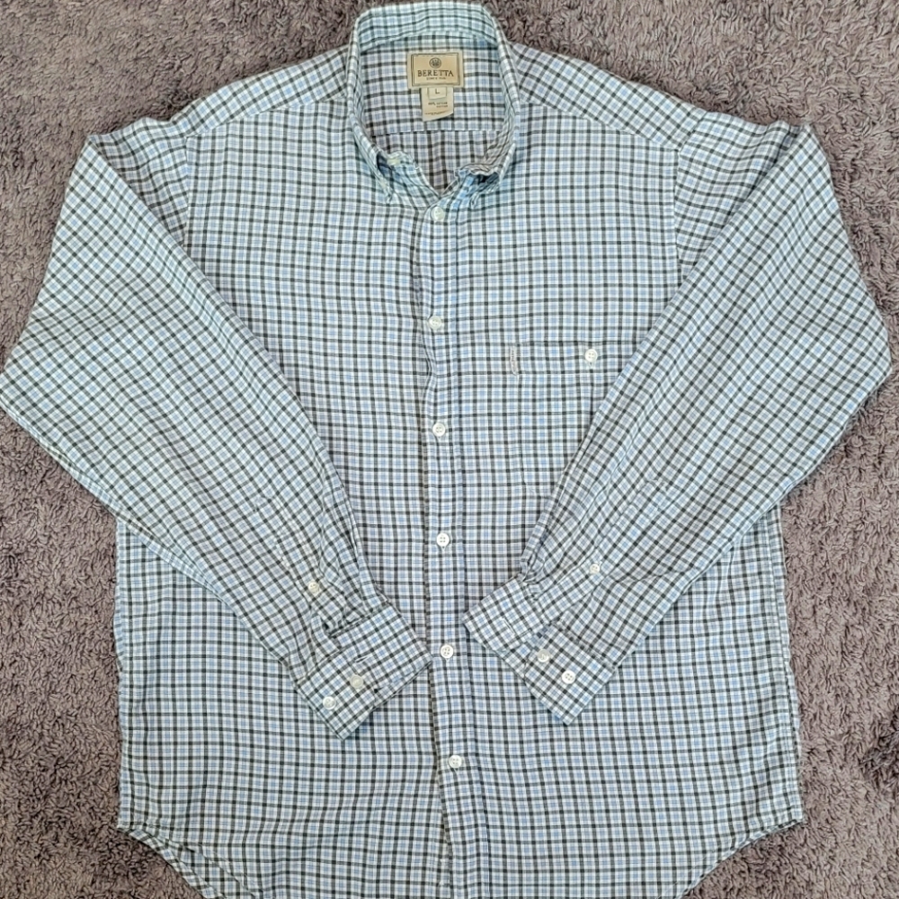 Beretta Plaid Long Sleeve Button Down size L